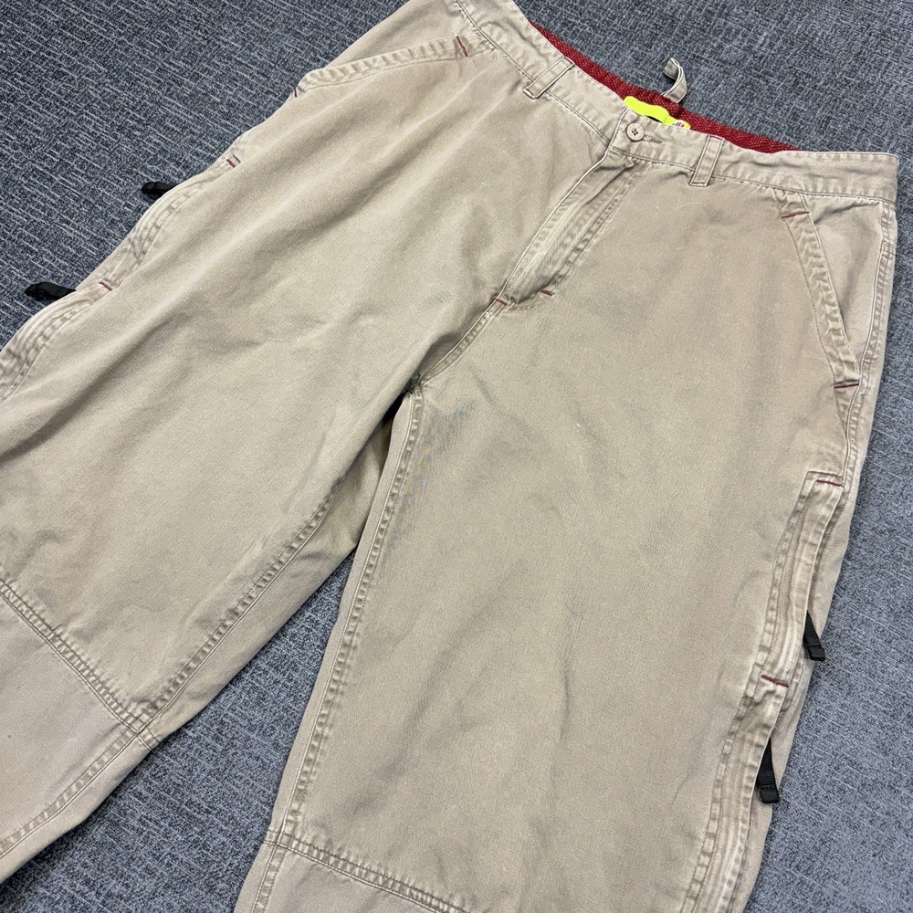 MAD Cargo Pants Men's 36x32 Khaki Utility Outdoor Y2K Zip Pocket